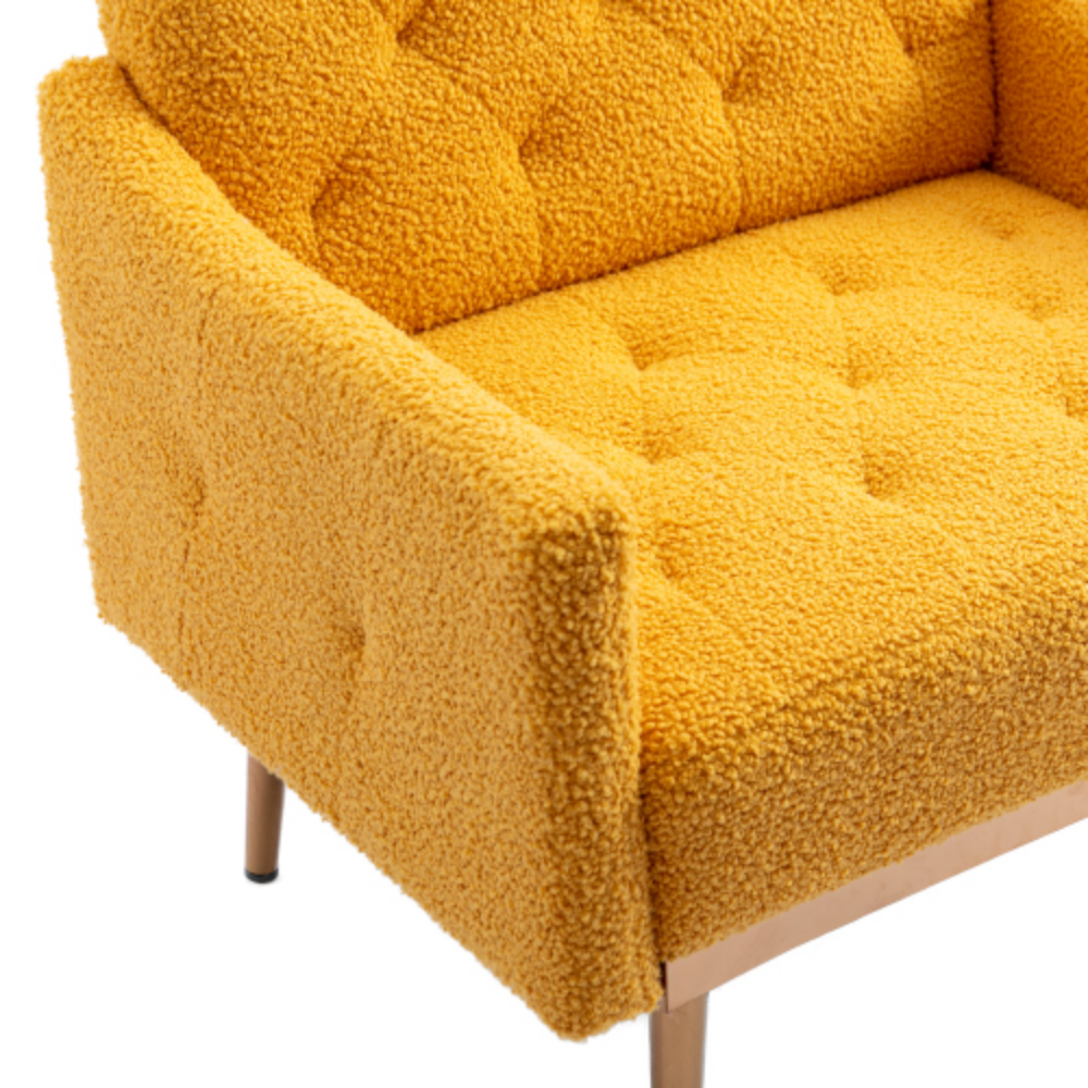 Mustard Teddy Accent Chair with Metal Feet Y21072