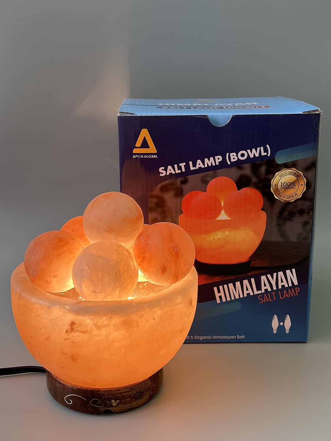 6 inches 8 lbs. Himalayan Salt Lamp with Dimmer Switch and Extra Bulb D145282
