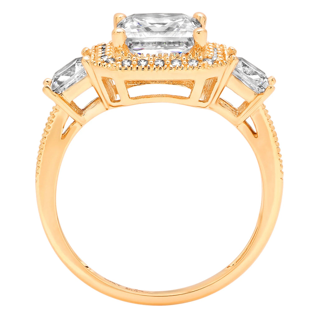 14K Yellow Gold Three-Stone Diamond Engagement Ring I849