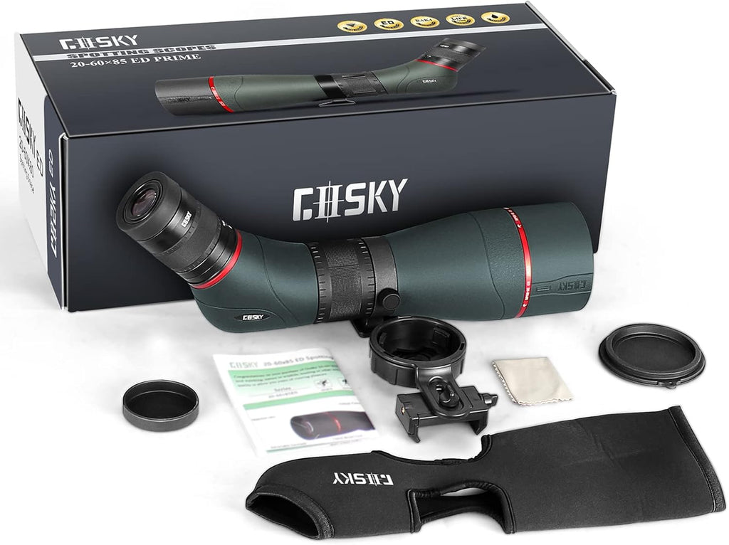 20-60x85mm ED Spotting Scope with Smartphone Adapter V145