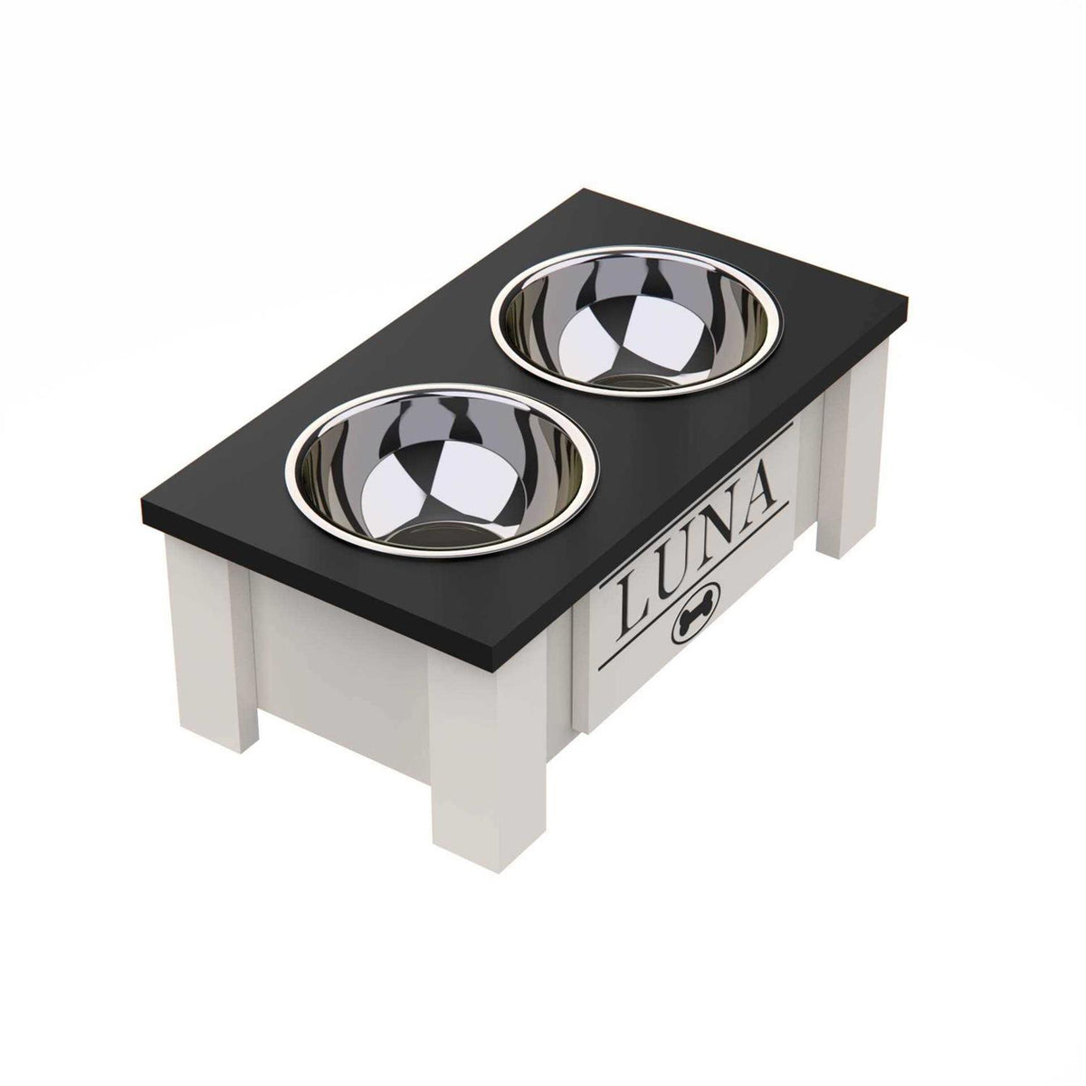 Personalized Elevated Dog Bowl Stand with Internal Storage C8796