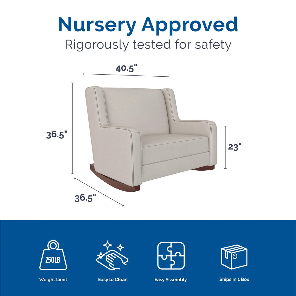Beige Microfiber Double Rocker Chair X178107
