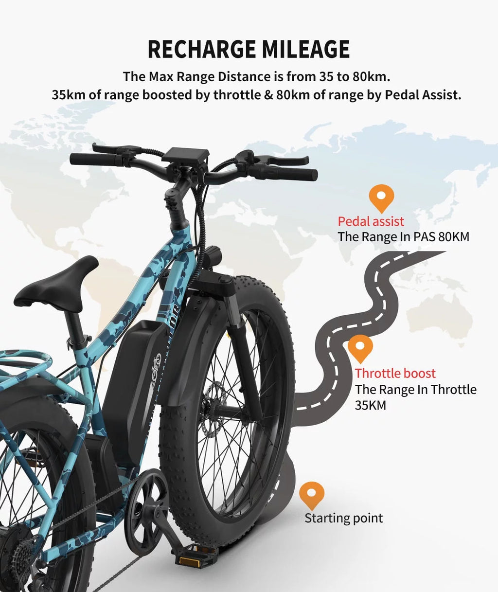 750W 48V 13AH Fat Tire Electric Mountain Bike J52560