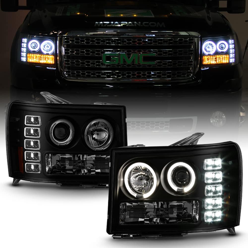 Black Smoked LED Projector Headlights for Pickup Truck B5030