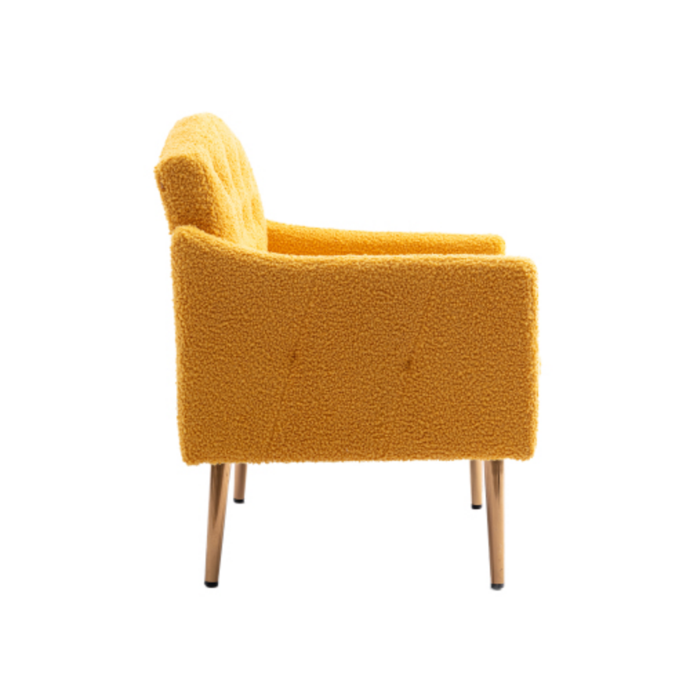 Mustard Teddy Accent Chair with Metal Feet Y21072