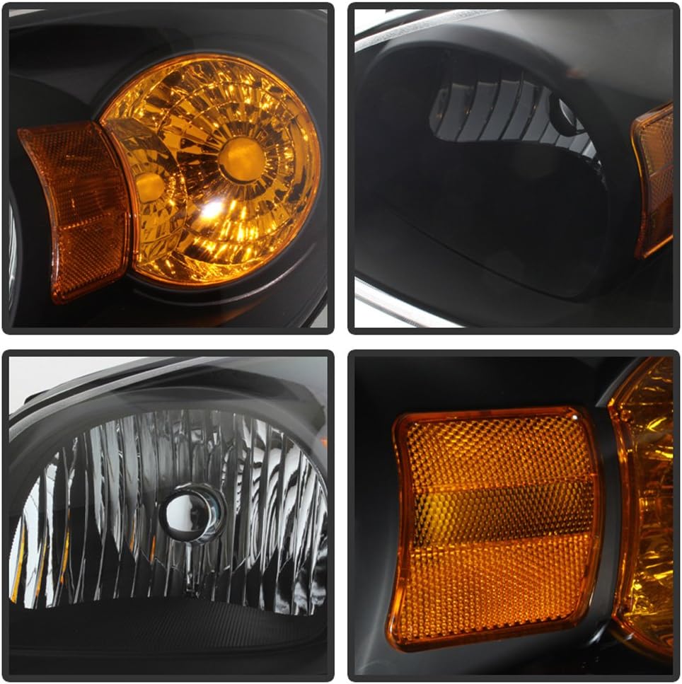 Black Headlights HeadLamps Driver + Passenger Side T505811