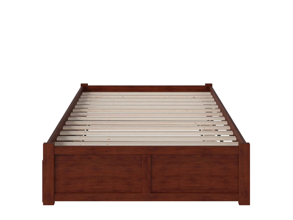 Walnut Full Platform Bed with Trundle V614