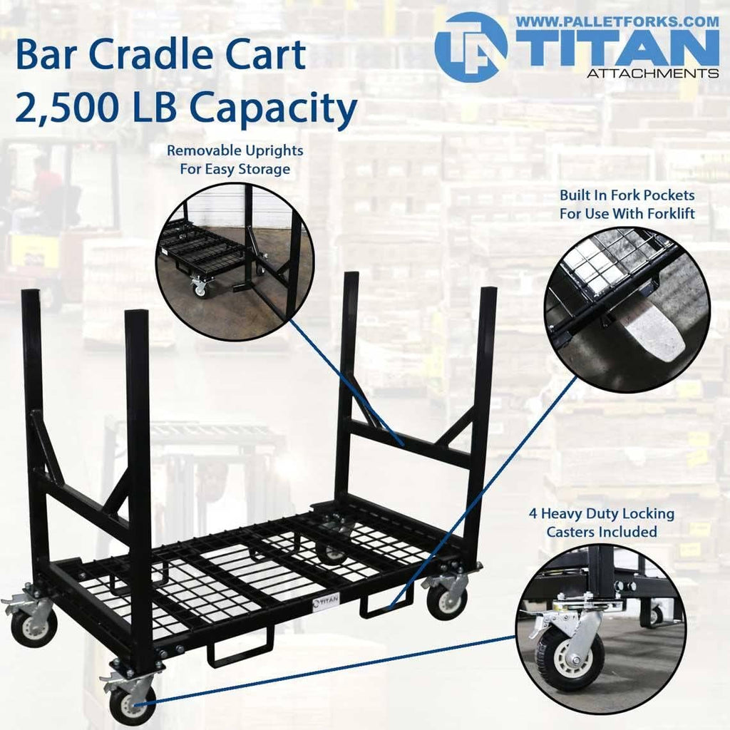Mobile Industrial Bar Cradle Cart Truck with Locking Casters F730