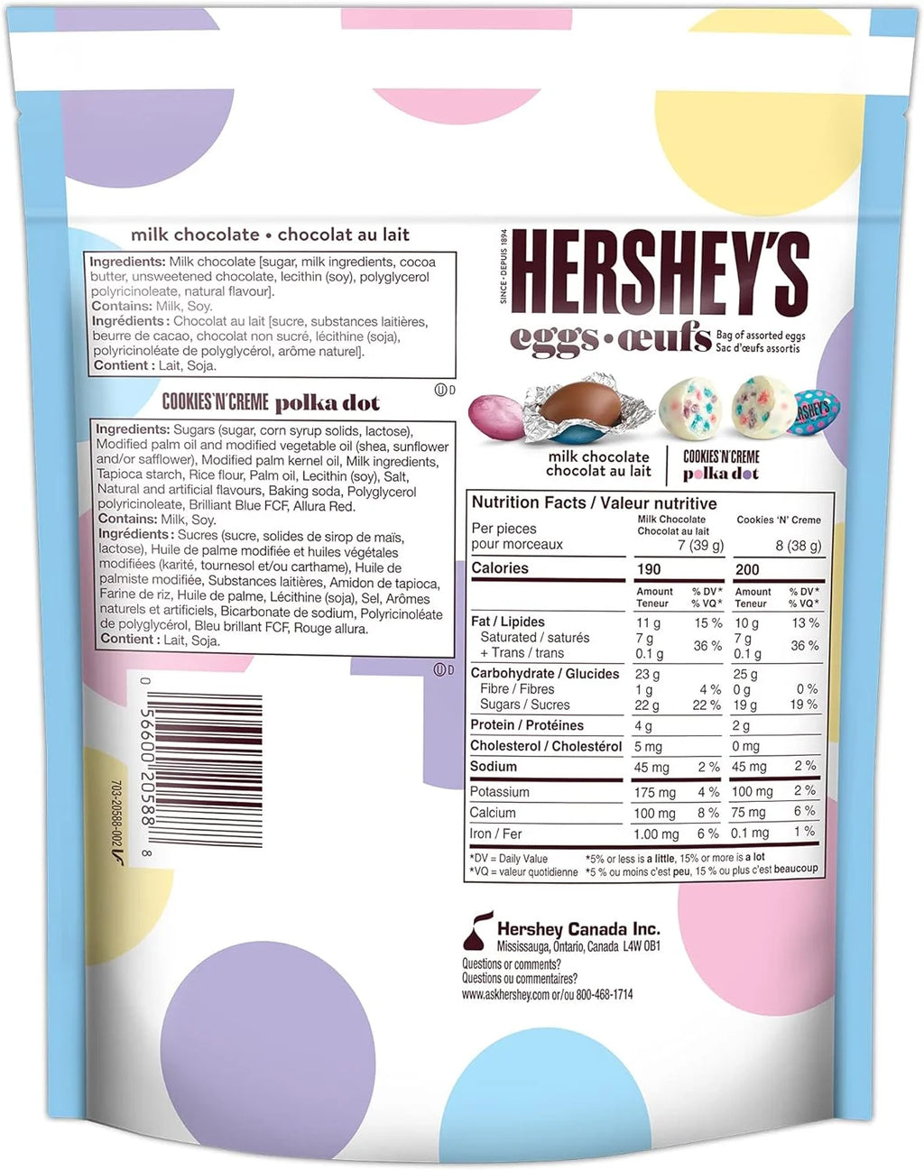 Milk Chocolate & Cookies 'n' Creme Easter Eggs V6332
