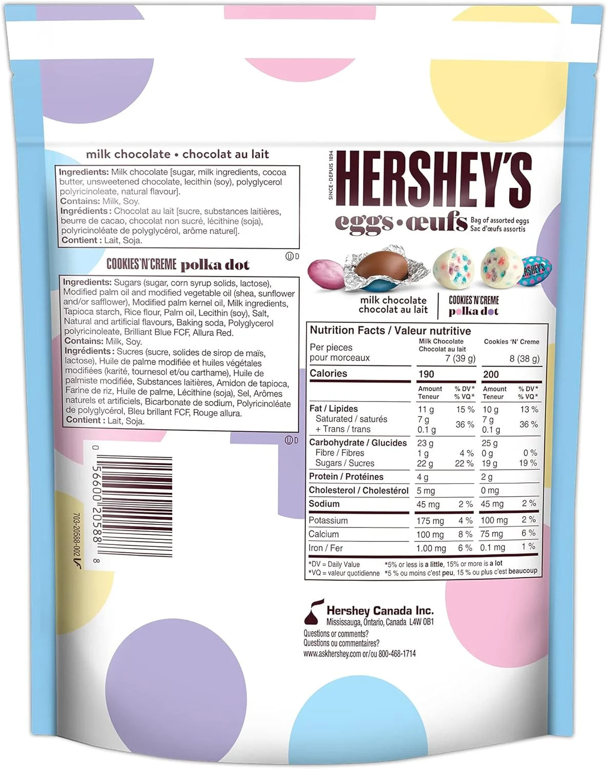 Milk Chocolate & Cookies 'n' Creme Easter Eggs V6332