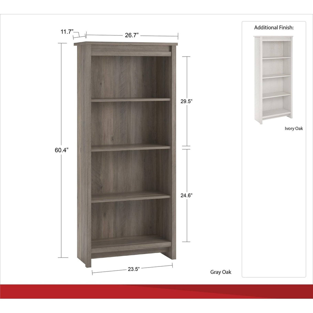 Ivory Oak 4 Shelf Bookcase X280