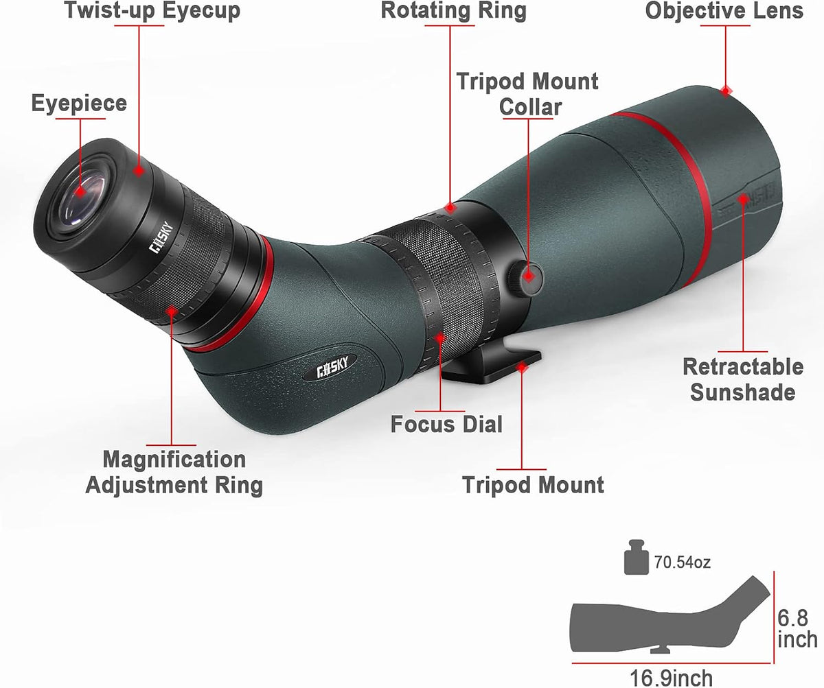 20-60x85mm ED Spotting Scope with Smartphone Adapter V145