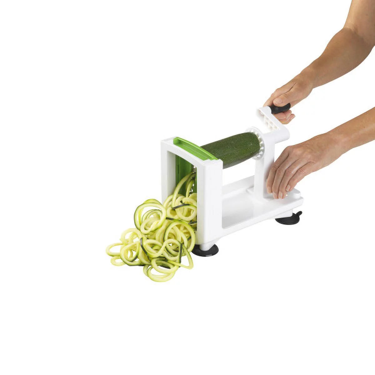 White Counter Top Veggie Spiralizer with Interchangeable Blades A45014