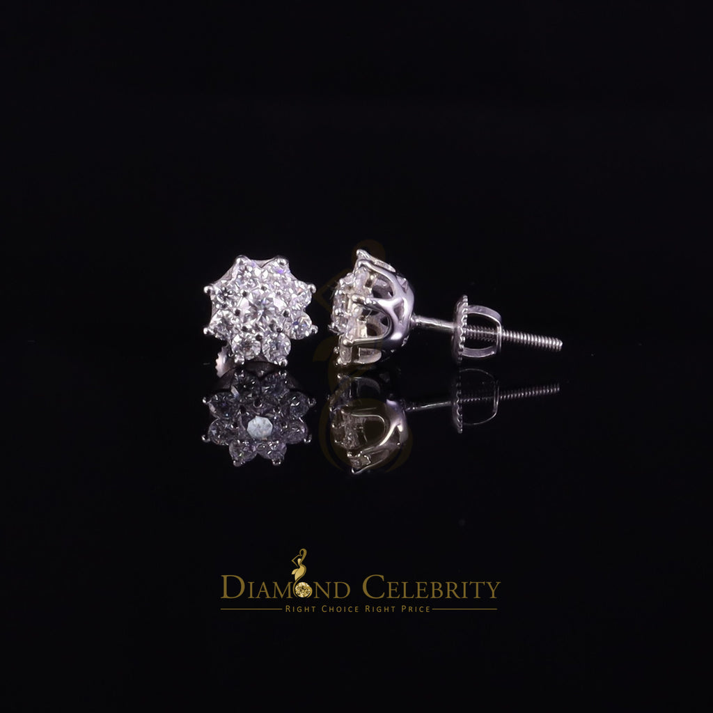 925 Silver Moissanite Round Stud Earrings M1292