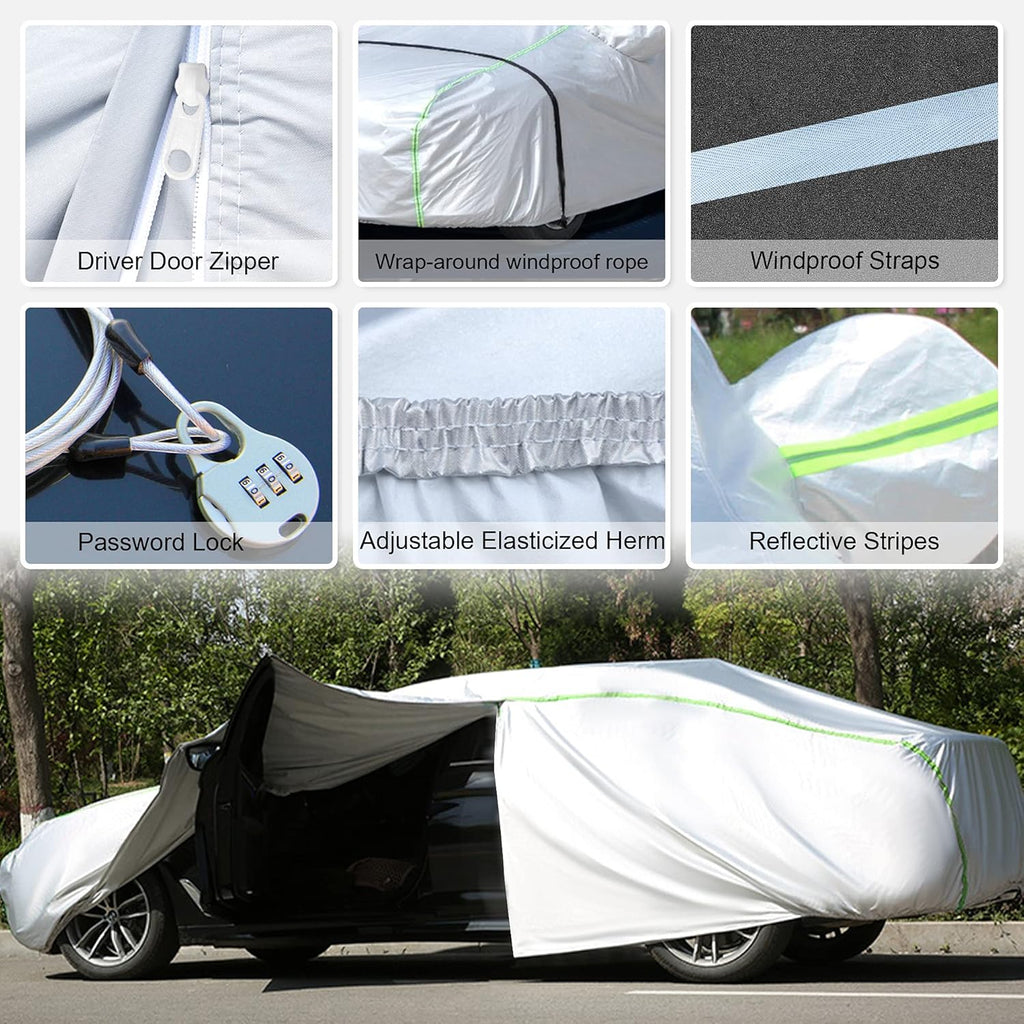 Waterproof All Weather Car Cover with Zipper W993381