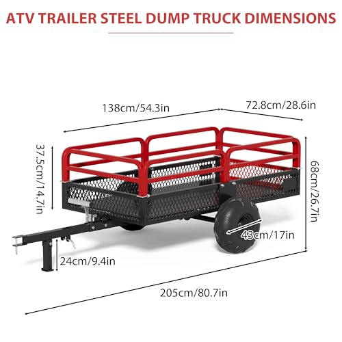 Heavy Duty Steel Dump Cart Utility Trailer with Removable Sides S627