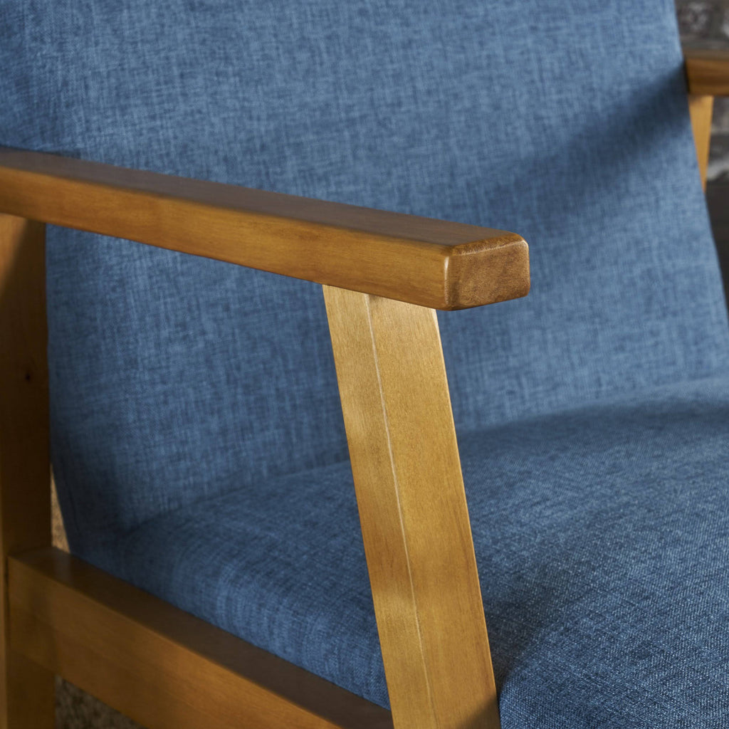 Muted Blue Fabric Rocking Chair W148