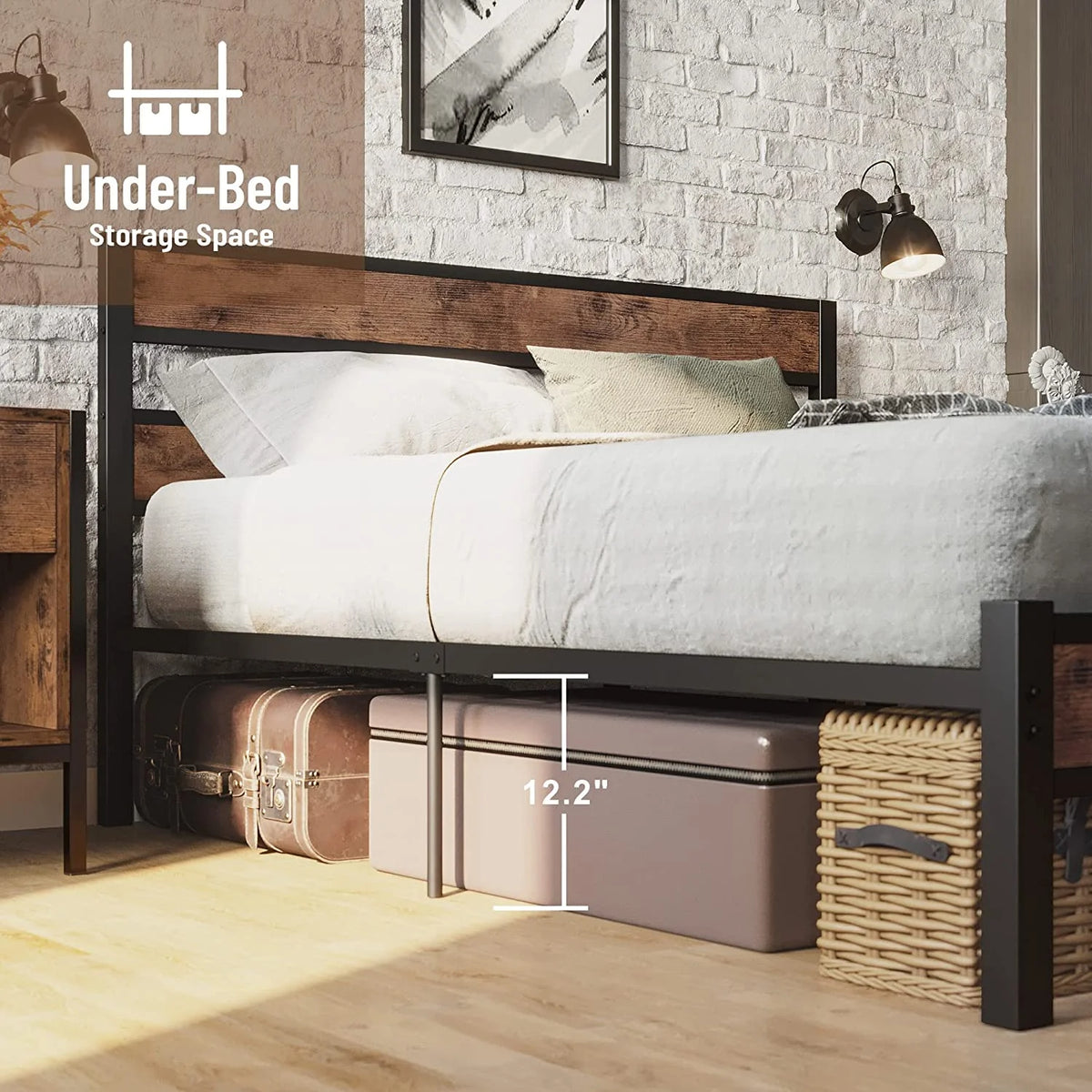 Queen Metal Bed Frame with Headboard F909097