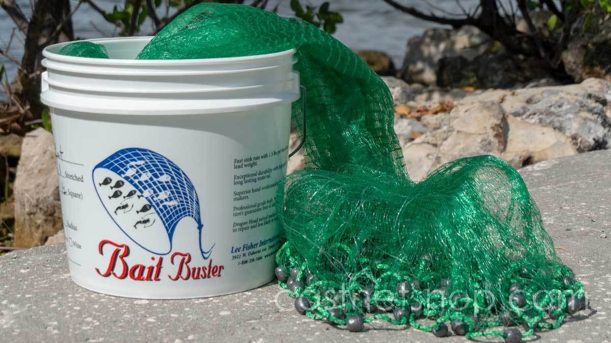 Green 1/2x22 Sq. Mesh 9 ft. Bait Cast Net B997759