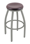 30x22 Bar Stool with Anodized Nickel Finish, Dark Cherry Oak Seat Z22064