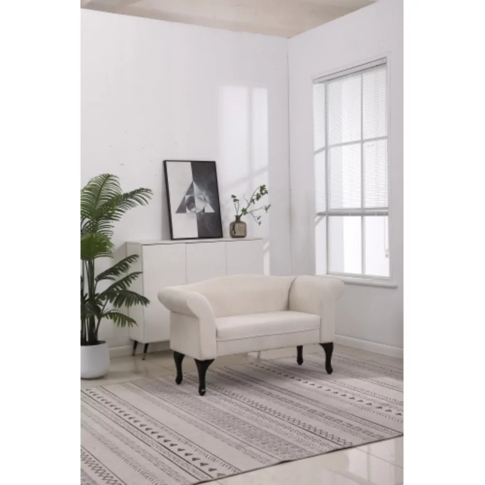 White Small Loveseat Sofa B877