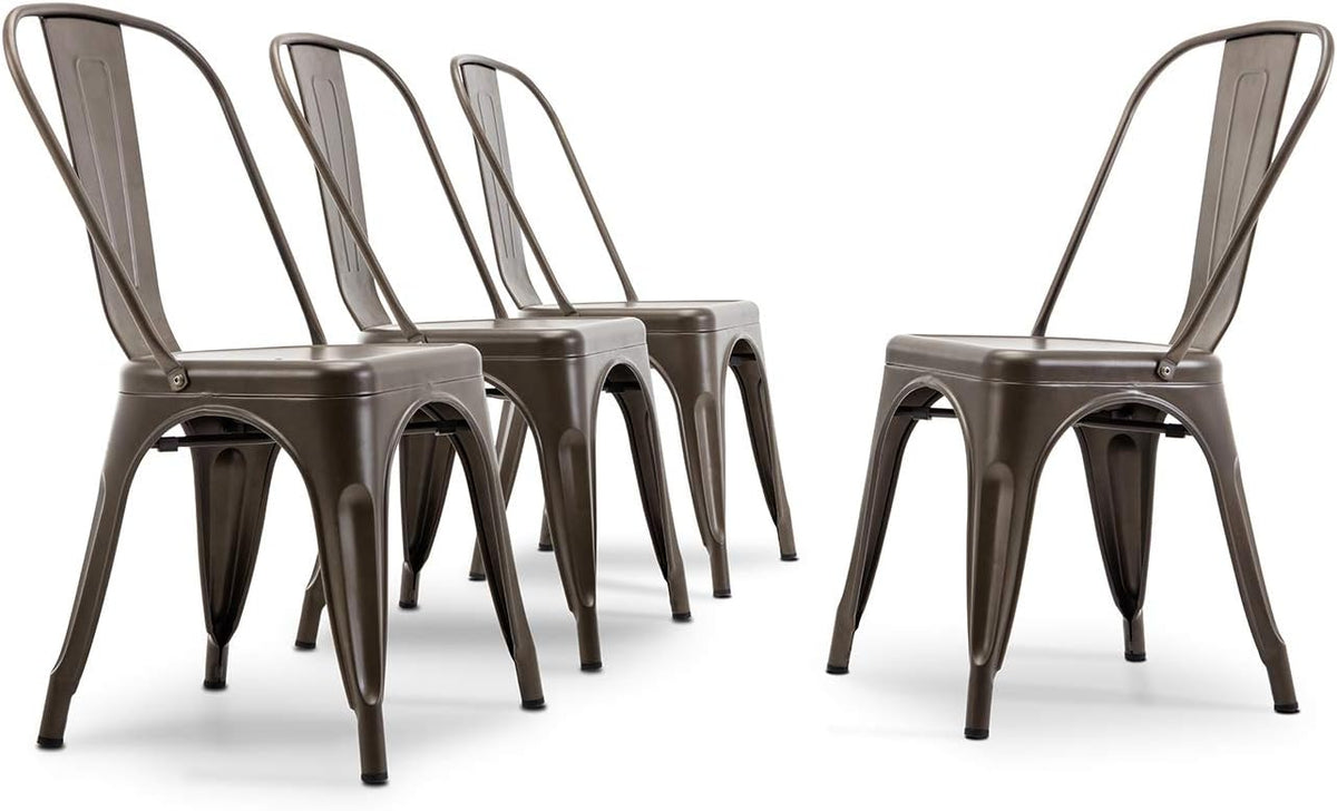 Set of 4 Stackable Metal Dining Chair X3588