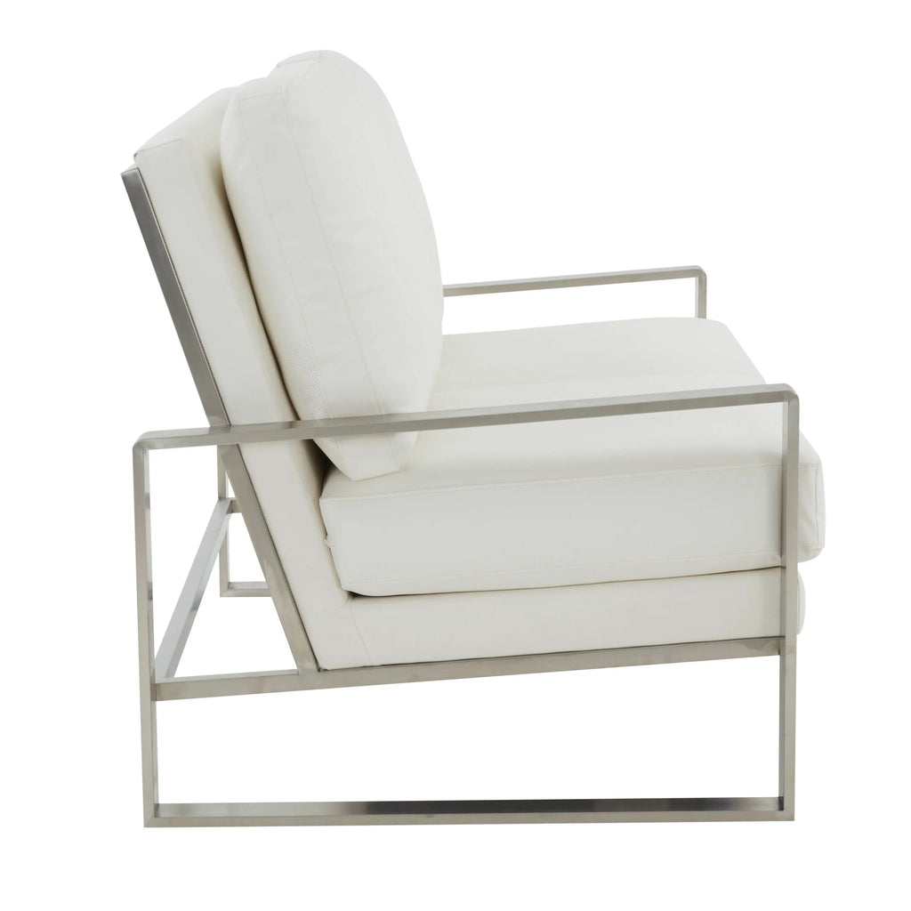 White Leather Loveseat J373
