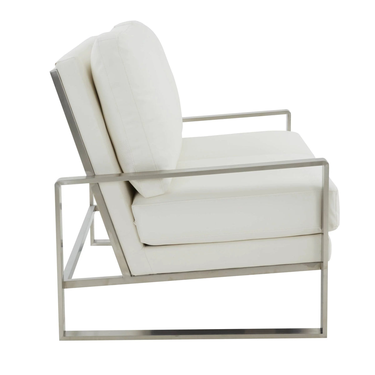 White Leather Loveseat J373