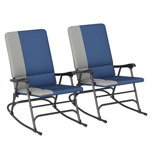 Oversized Folding Outdoor Rocking Chairs Set of 2 C7616