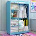 Fully-Enclosed Children Cartoon Dustproof Wardrobe Portable Reinforced Double Armoire L780776