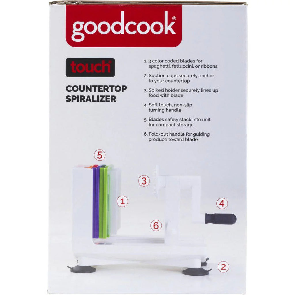 White Counter Top Veggie Spiralizer with Interchangeable Blades A45014