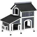 Gray Outdoor Cat House with Weather-Resistant Roof Z116368