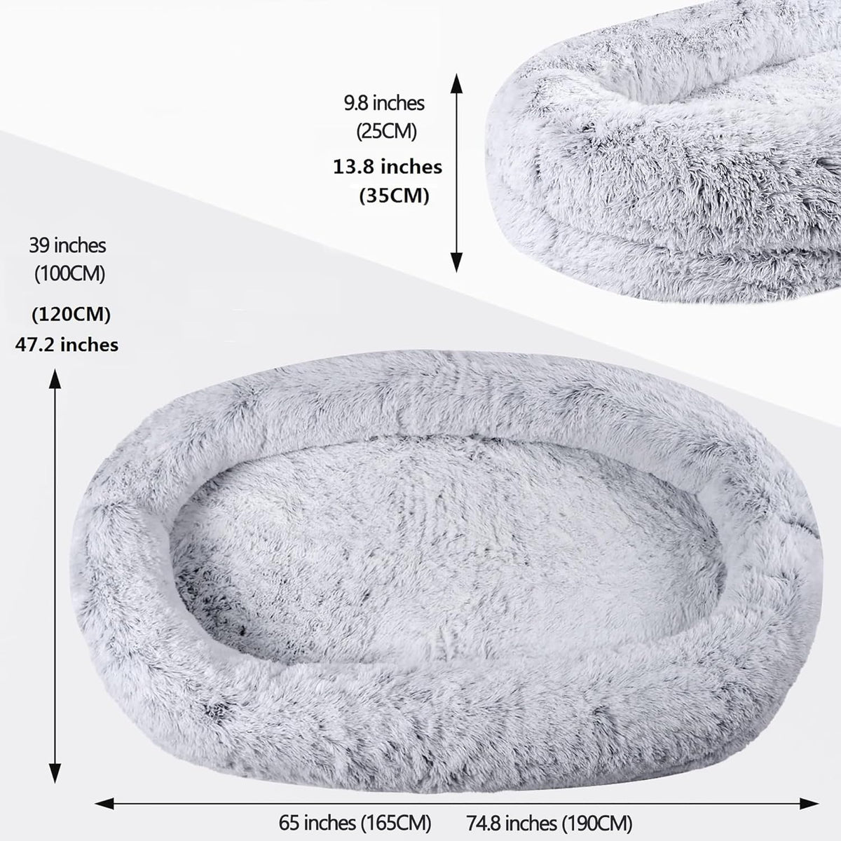 Gray Detachable Washable Giant Dog Bed S40982