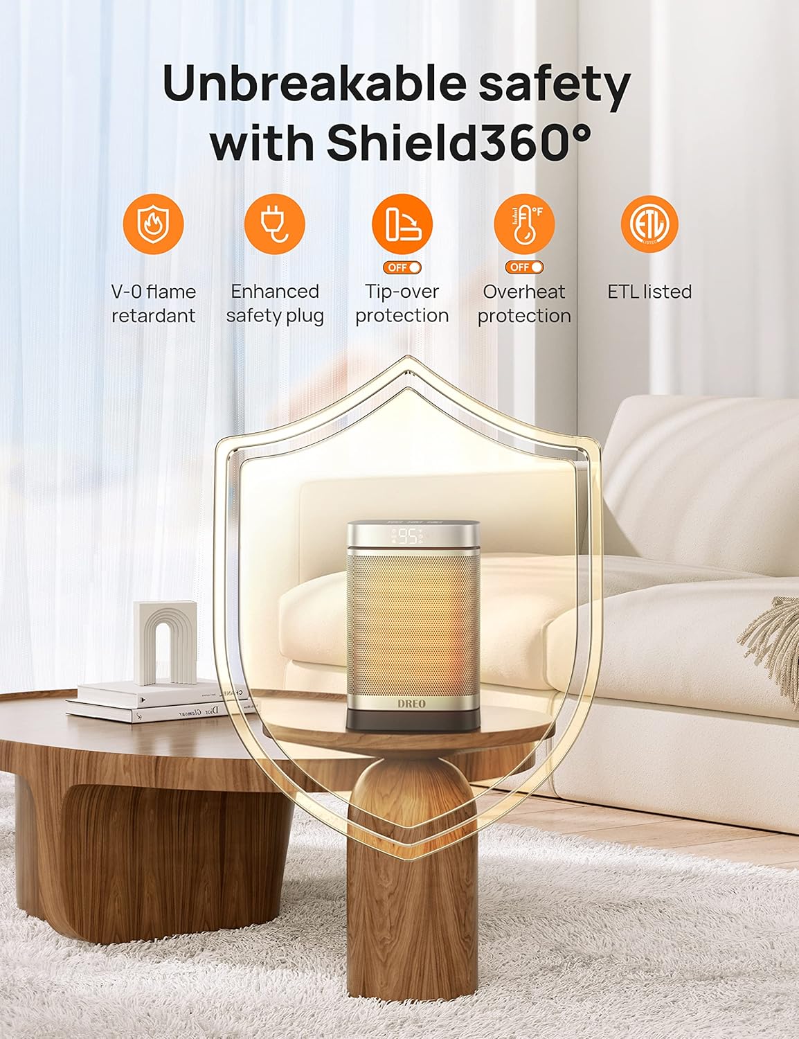 1500W Space Heater with Remote and Oscillating Tower Fan Q8919