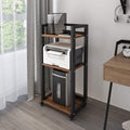 3-Tier Rolling Printer Stand with Storage Shelf on Wheels Q8414