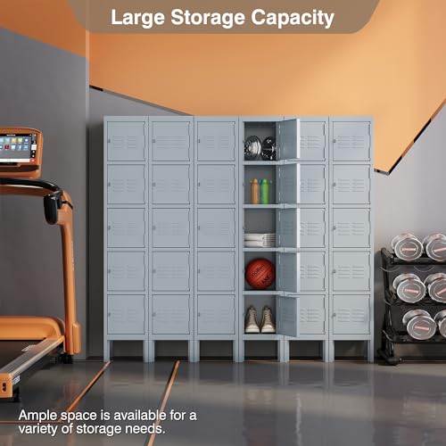 66" Tall Steel Storage Locker with 3 Doors W42154