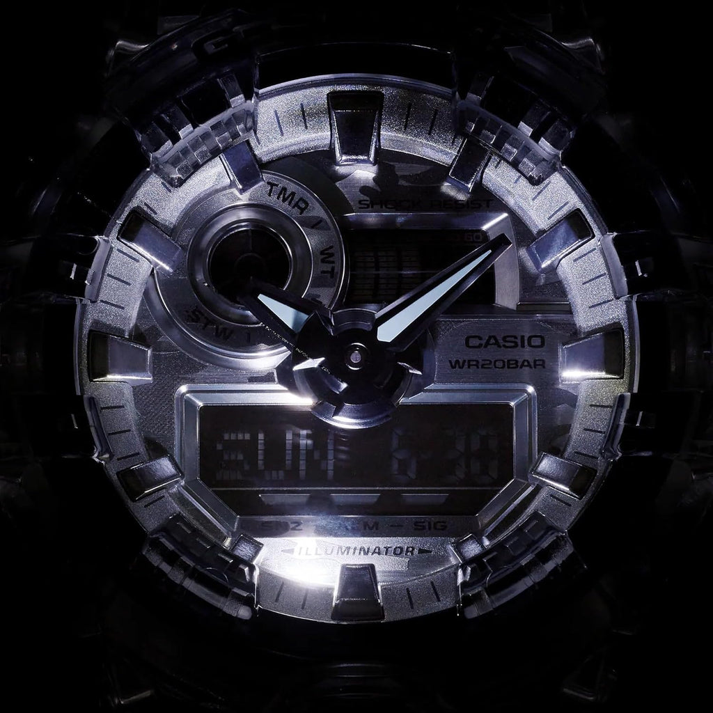 White/Black Digital Analog Camouflage Resin Band Watch V999