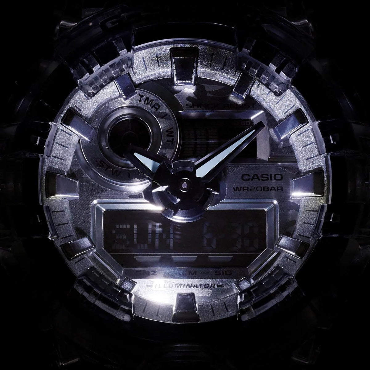White/Black Digital Analog Camouflage Resin Band Watch V999