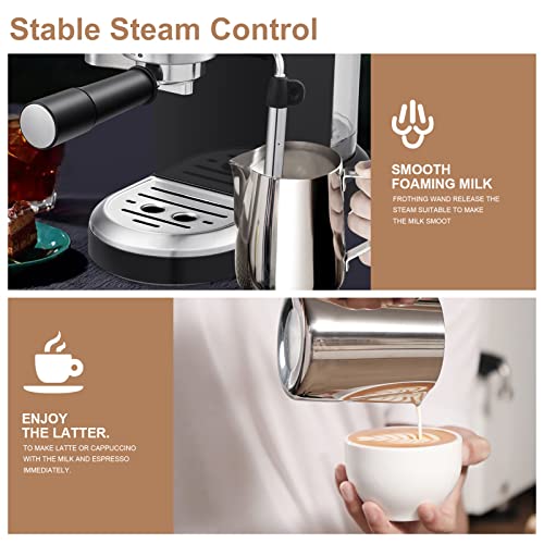 Black 20 Bar Espresso Machine with 1.4 L Water Tank D2736