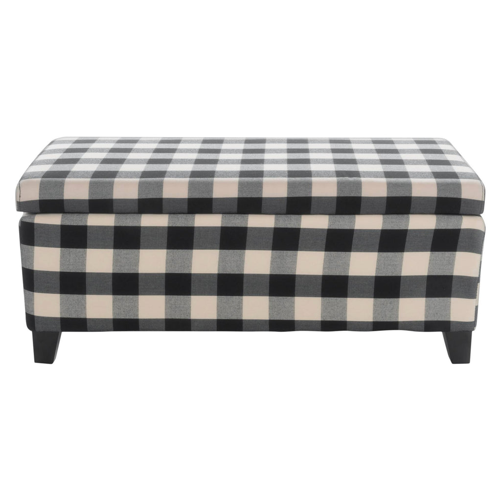Black Checkerboard Storage Ottoman R849