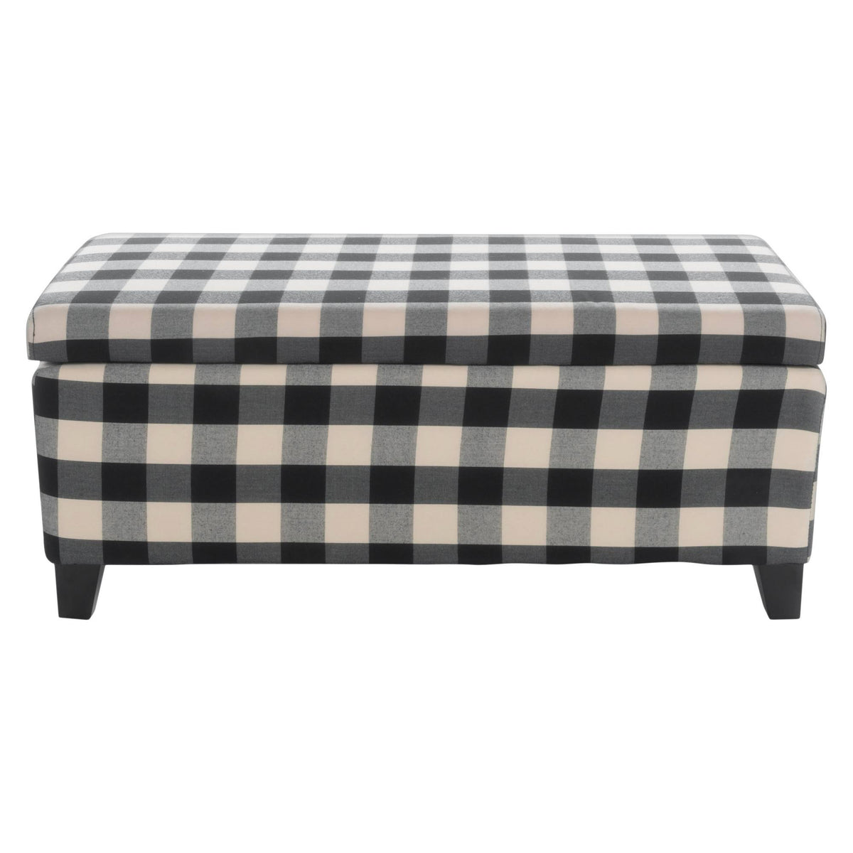 Black Checkerboard Storage Ottoman R849