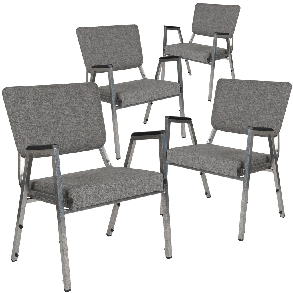4 Pack Grey Fabric Medical Reception Arm Chair S159