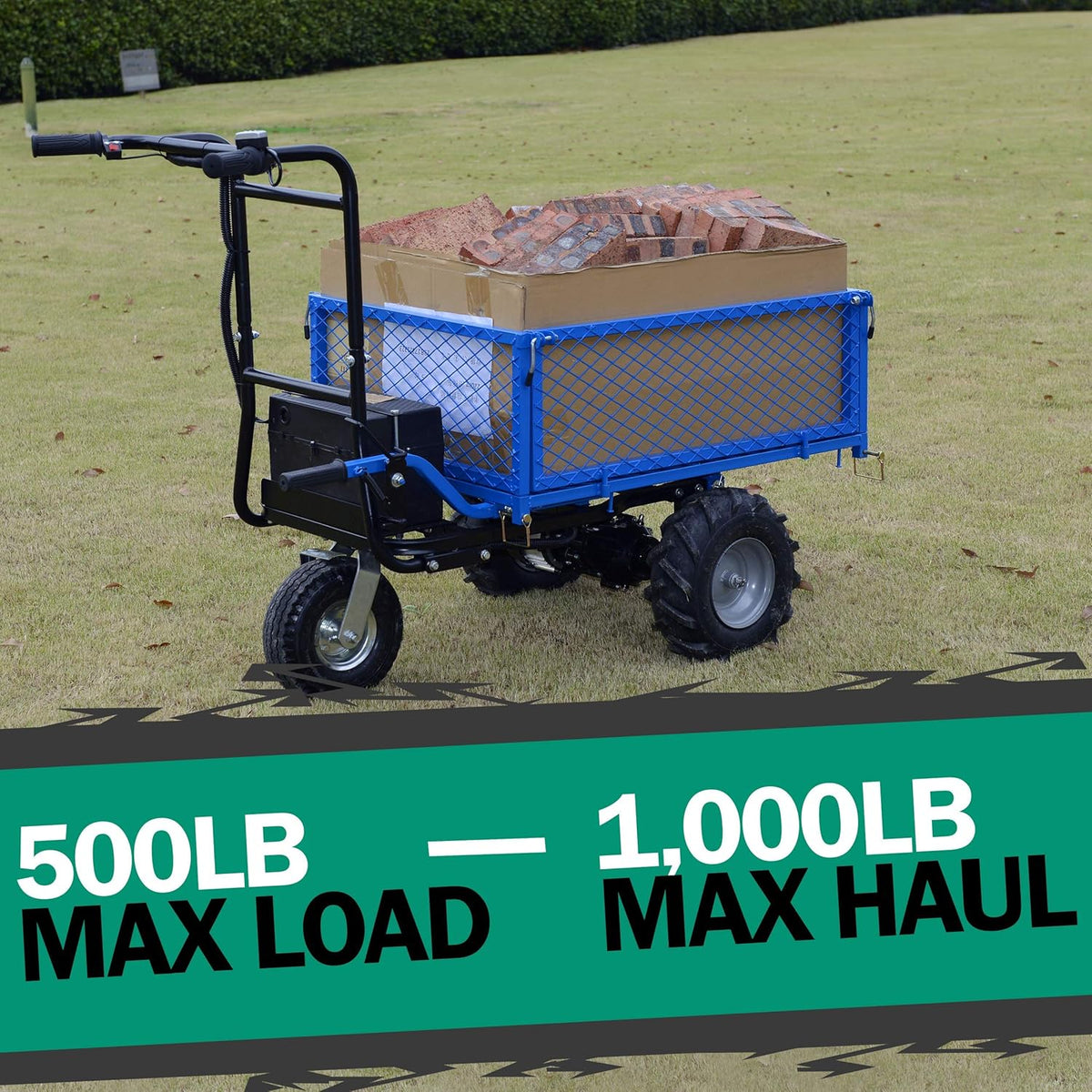 Electric Utility Cart Hand Truck 500W Battery Driven Max 500Lbs Load U104814