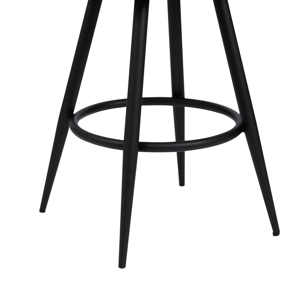 Vintage Black Faux Leather Swivel Barstool Armchair H24684
