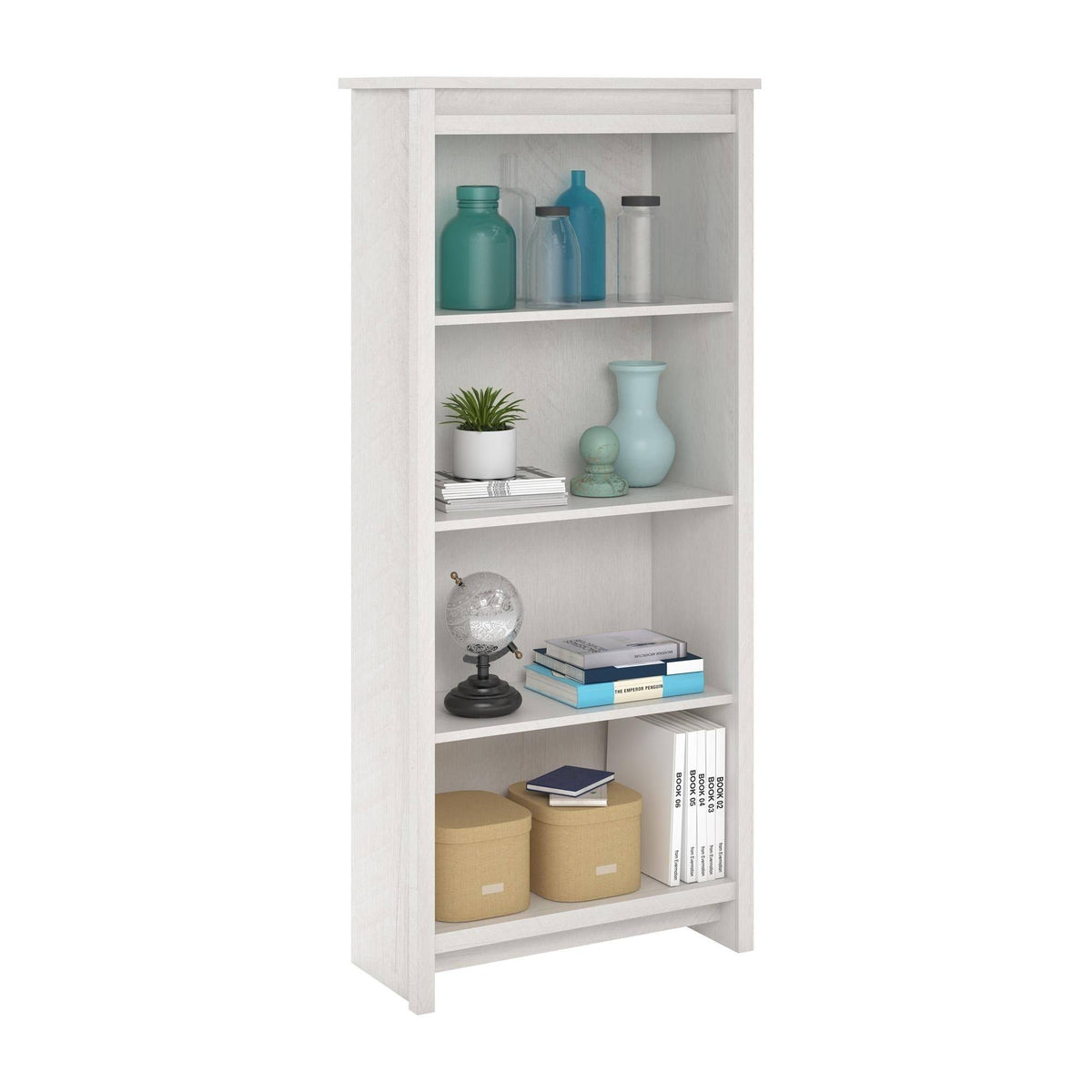 Ivory Oak 4 Shelf Bookcase X280
