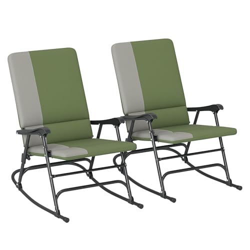 Oversized Folding Outdoor Rocking Chairs Set of 2 C7616