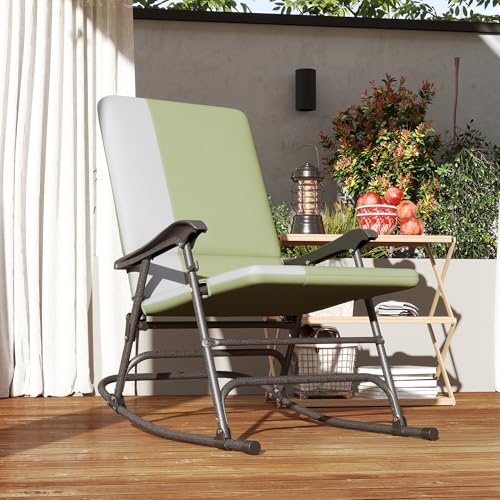 Oversized Folding Outdoor Rocking Chairs Set of 2 C7616
