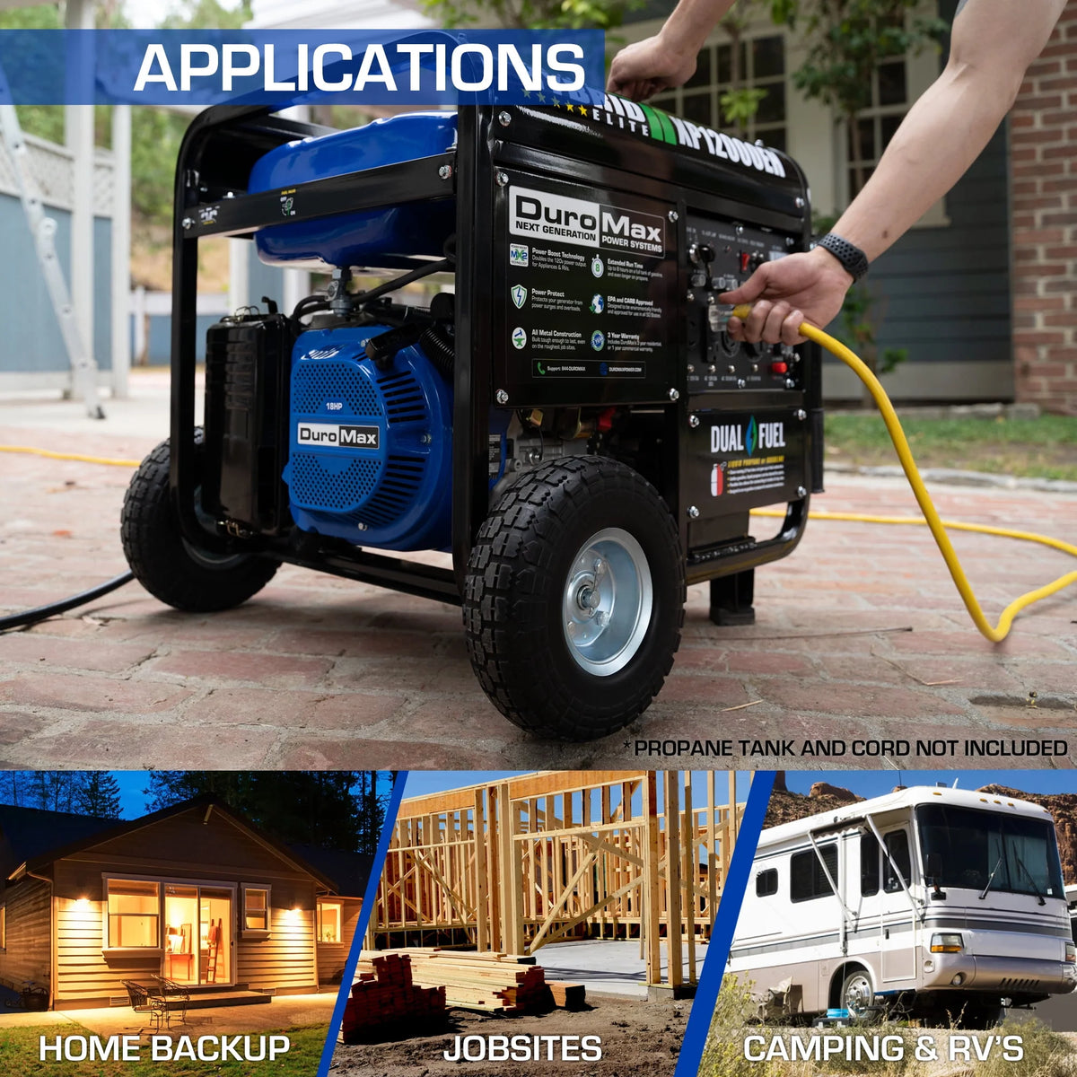 12,000 Watt Dual Fuel Portable Generator A947