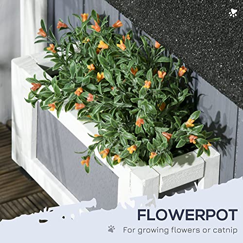 Gray Outdoor Cat House with Weather-Resistant Roof Z116368