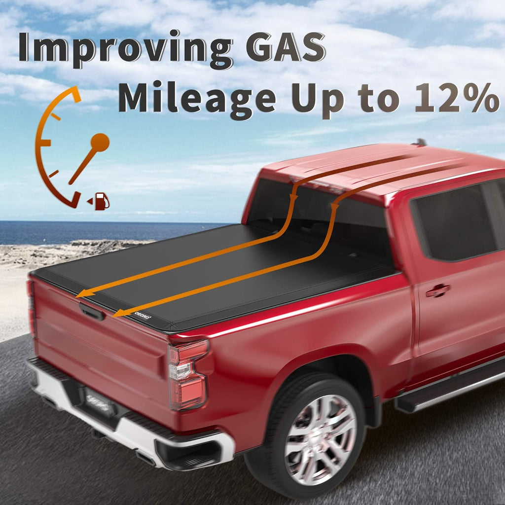 Soft Quad Fold Truck Bed Tonneau Cover for 5.5 ft Bed A195